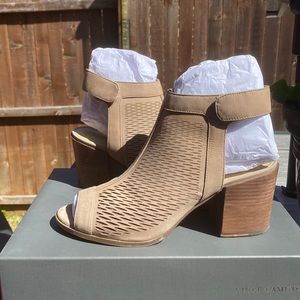 Perforated Peep Toe Bootie